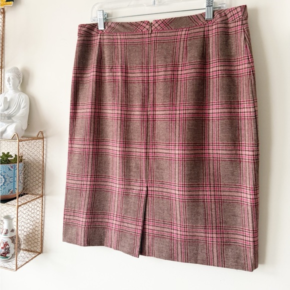 Talbots Wool Blend Glen Plaid Pencil Skirt Size 10 Classic Preppy Academia - Picture 6 of 14